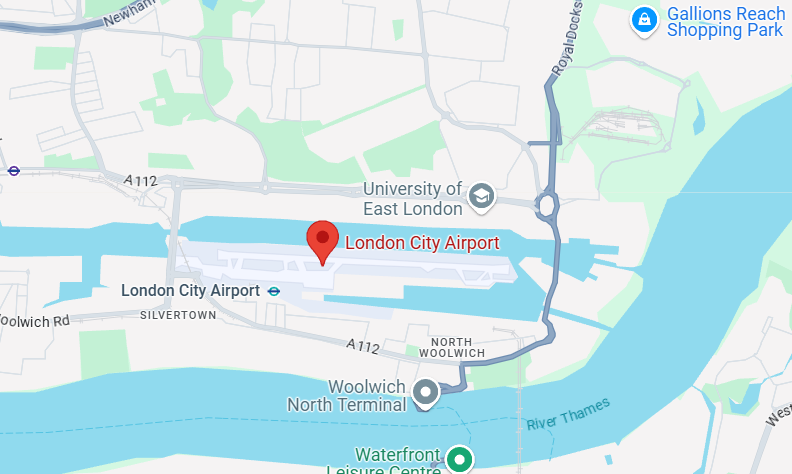 london city airport on google map