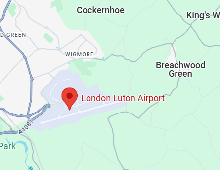 Luton airport on google map