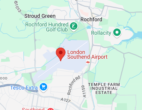google map image of southend airport london