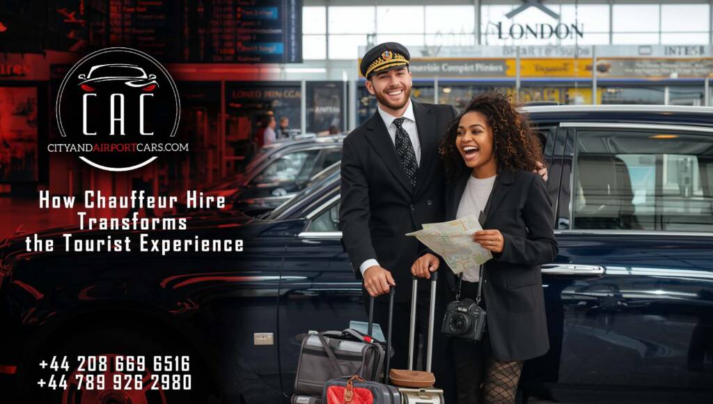 Professional chauffeur greeting passengers at Heathrow Airport