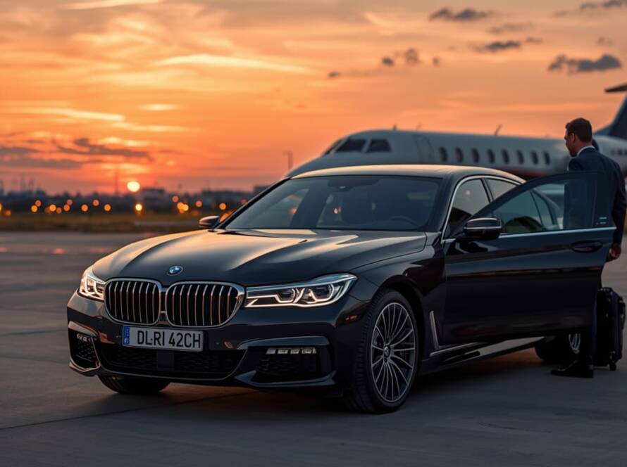 Private Jet with BMW Chauffeured Car
