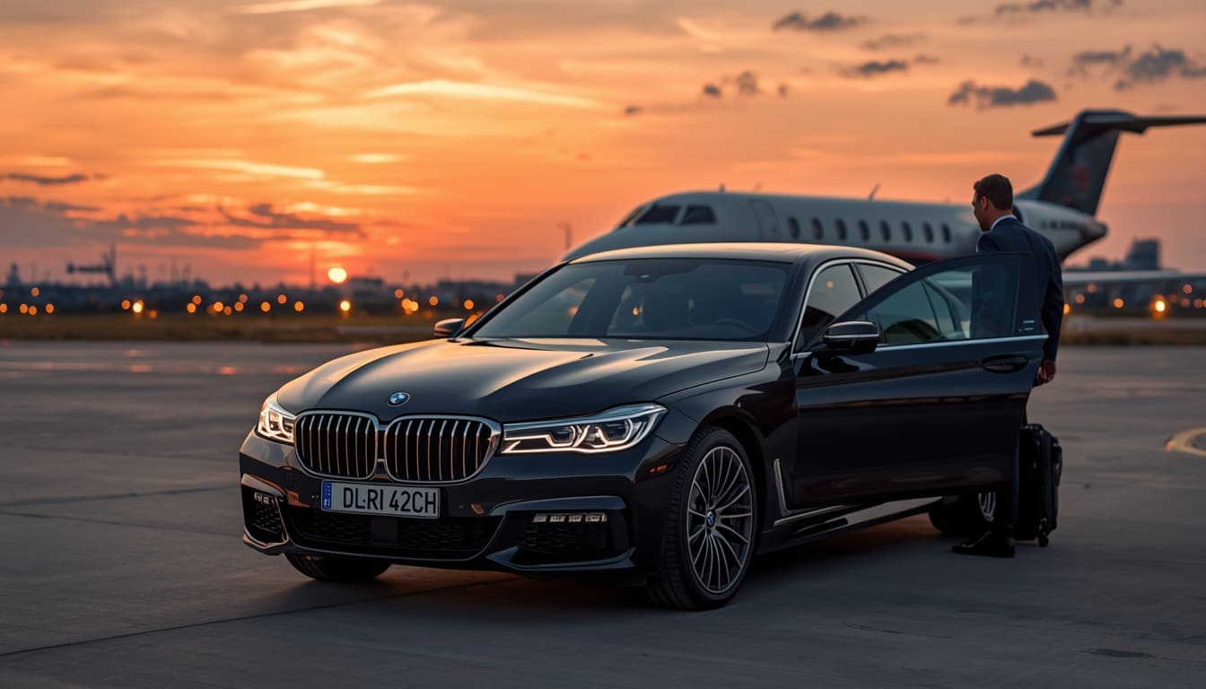 Private Jet with BMW Chauffeured Car