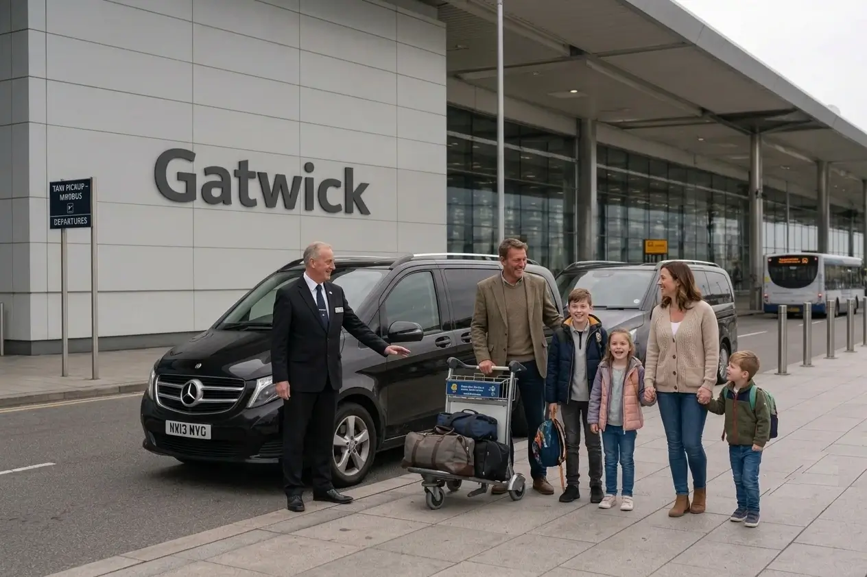 Gatwick Airport with a Mercedes V Class - Airport Pickup Family