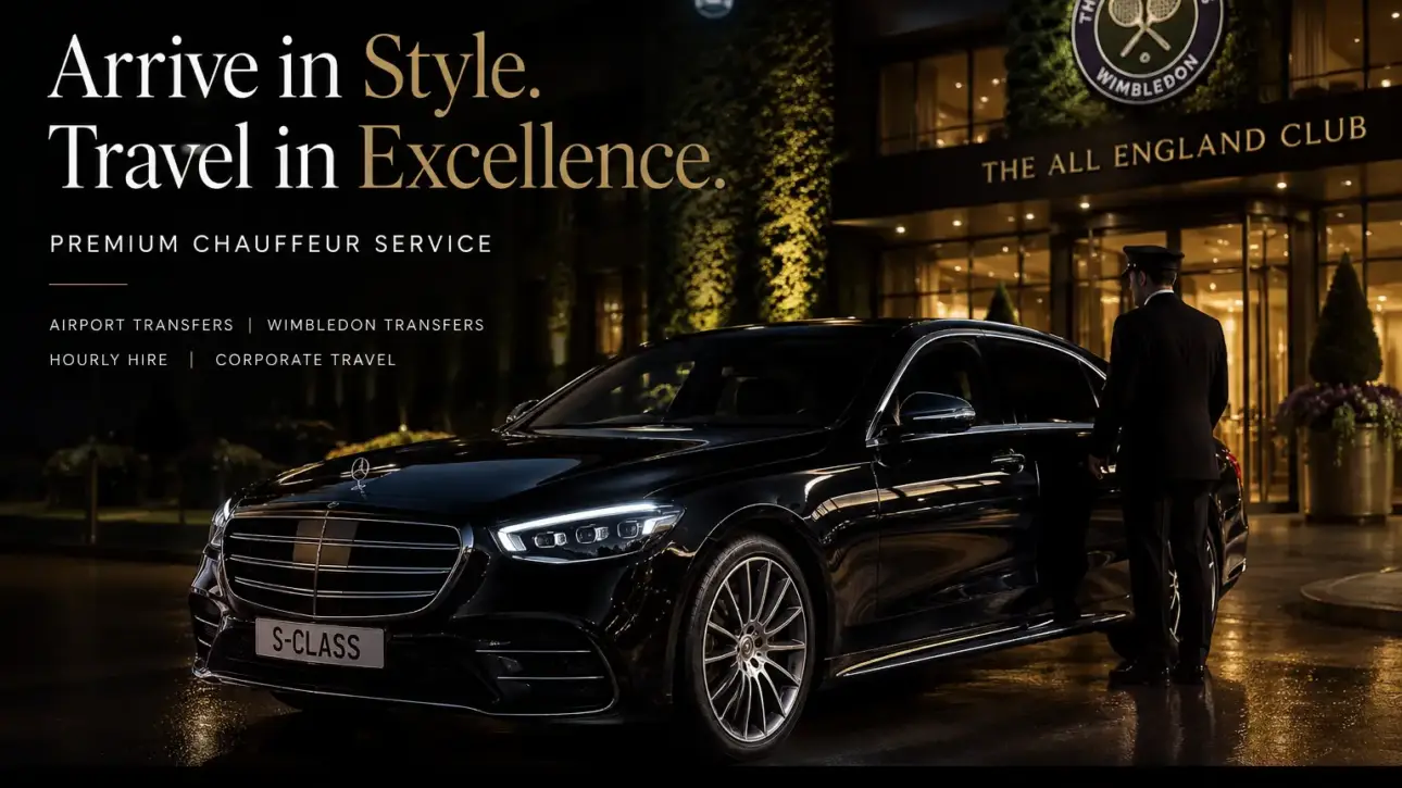 Mercedes S Class with chauffeur at All England Club - Wimbledon Championship 